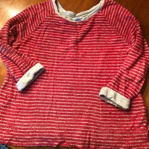 Red and white striped sweater/sweatshirt combo